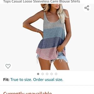 Ladies Scoop Neck Striped Tank